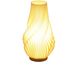 HOMCOM-Tischlampe-ABS, Gummiholz-20L x 20B x 34,5H cm-Weiß