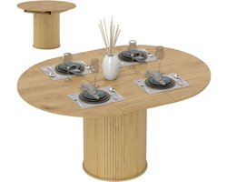 HOMCOM - Uitschuifbare eettafel - MDF - 150x110x75cm - Natuurlijk hout