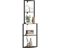 HOMCOM vloerlamp - MDF - 55,5 x 39,5 x 163 cm - zwart