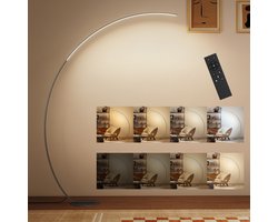 HOMCOM Vloerlamp - Staal - 120x27x172cm - Zilver