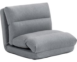 HOMCOM - Vloerstoel - Inklapbaar - Polyester - Grijs
