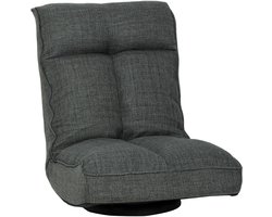 HOMCOM Vloerstoel - Linnen (100% polyester) - 58x107x79cm - Grijs