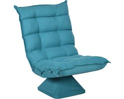 HOMCOM - Vloerstoel - Staal - Polyester - Blauw