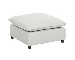 HOMCOM Voetenbank - Linnen (60% katoen, 40% polyester), multiplex - 75 x 75 x 40 cm - Grijs