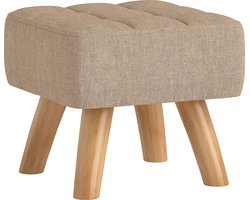 HOMCOM voetenbank - met bekleding - houten poten - bruin