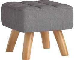 HOMCOM Voetenbankje Polyester 27L x 27B x 26H cm Grijs