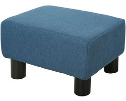 HOMCOM - Voetenbankje - Polyester - 40x30x24cm - Blauw