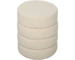 HOMCOM Voetenbankje Polyester, Schuim Diameter 40 x 45H cm Beige