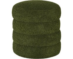 HOMCOM Voetenbankje Polyester, Schuim Ø40 x 45H cm Groen