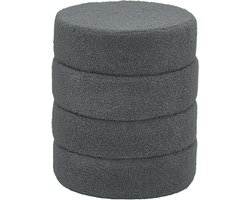 HOMCOM Voetenkrukje Polyester, schuim Ø40 x 45H cm Donkergrijs