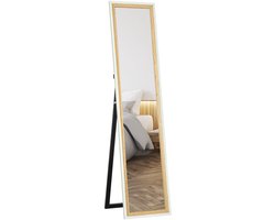 HOMCOM - Volledige spiegel - Glas, MDF - 37 x 2,5 x 157 cm - Wit