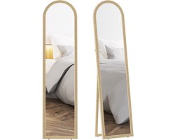 HOMCOM-Volledige Spiegel-PS, Gehard Glas-40x3,7x160cm-Beige