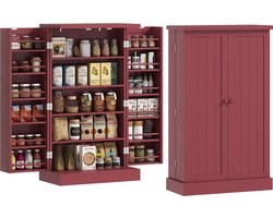 HOMCOM-Voorraadkasten-MDF-60x30x104cm-Rood