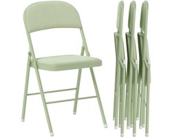 HOMCOM-vouwstoel-velours (100% polyester)-45x46x78cm-groen