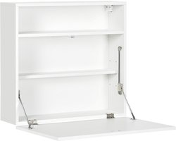 HOMCOM Wandbureau - Spaanplaat - 64x20x60cm - Wit