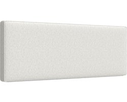 Homcom Wandgemonteerd Hoofdbord met Linnenlook Bekleding - Bedhoofdbord, Hoofdeinde Bed, Hoofdschot - Crèmewit