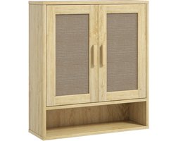 HOMCOM Wandkast - Spaanplaat - 59x20x66,5cm - Eiken