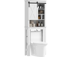 HOMCOM-WC-kast-Spaanplaat-67x25x172cm-Wit