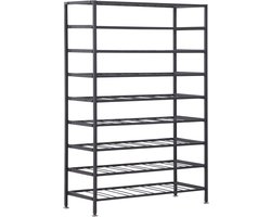 HOMCOM-Wijnrek-Metaal-63x25x91cm-Zwart