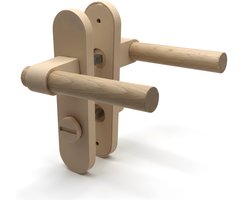 Home 3D® Deurklink Beige - Langschild met WC Slot - Voor Toilet en Badkamer - Ontworpen en Gemaakt in Nederland