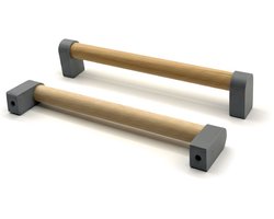 Home 3D® - Handgreep grijs – 160mm – Beukenhout – Gemaakt in Nederland – Inclusief Schroeven - Voor Keuken, Kast en Meubel