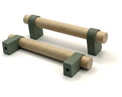 Home 3D® - Handgreep Groen – 96mm – Beukenhout – Gemaakt in Nederland – Inclusief Schroeven - Voor Keuken, Kast en Meubel