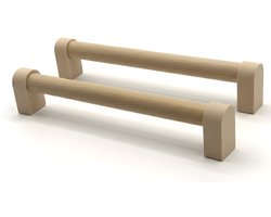 Home 3D ® - Handgrepen Beige - 2 Stuks - 160mm – Beukenhout – Gemaakt in Nederland – Inclusief Schroeven - Voor Keuken, Kast en Meubel