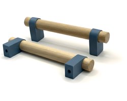 Home 3D ® - Handgrepen Blauw - 2 Stuks - Beukenhout – Gemaakt in Nederland – Inclusief Schroeven - Voor Keuken, Kast en Meubel