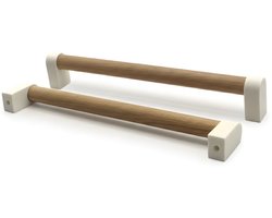 Home 3D® - Handgrepen Wit - 2 Stuks - 192mm - Beukenhout - Gemaakt in Nederland - Inclusief Schroeven - Voor Keuken, Kast en Meubel