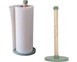 Home 3D® - Keukenrolhouder Groen - Houten Staande Rollenhouder - Gemaakt en ontworpen in Nederland