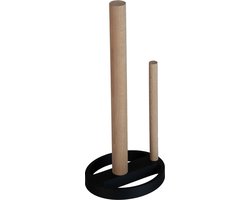Home 3D® - Keukenrolhouder Zwart - 25cm staand - Duurzaam - Rollenhouder