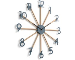 Home 3D - Moderne Stille Wandklok Blauw - 60cm - Gemaakt in Nederland - Home Design