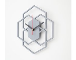 Home 3D® - Moderne Stille Wandklok Grijs - Voor Keuken en Binnengebruik - Gemaakt en ontworpen in Nederland