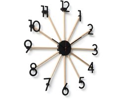 Home 3D - Moderne Stille Wandklok Zwart - 60cm - Gemaakt in Nederland - Home Design