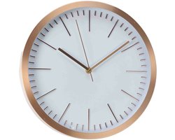 Home and Styling Collection wandklok - rosegoud met wit - 30 cm