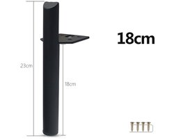 Home Badkamer Kastpoten Meubels Bankpoten Salontafel Kaststeunpoten Meubels Tafelpoot Accessoires - Zwart 18cm