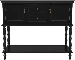 Home & Beyond® Console Tafel met Lades - Sidetable met Opbergkast - Dressoirkast met Onderplank - Haltafel voor Woonkamer en Entree - Zwart Blauw Groen - 106.5x35.5x86.5 cm