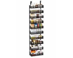 Home & Beyond® Hangende Deur Organizer met 10 Lagen - Metalen Opbergrek voor Keuken, Badkamer en Voorraadkast - Zwart