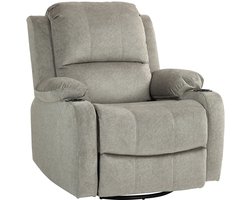 Home & Beyond® Relaxfauteuil - Draaifauteuil met Voetensteun - Verstelbare Rugleuning en Bekerhouders - Bruin - 87x95x102 cm