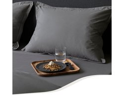 Home by TEMPUR® kussensloop 60 x 50 cm – Antraciet – Egyptisch Katoen – Strijkvrij – Geschikt Voor Droger