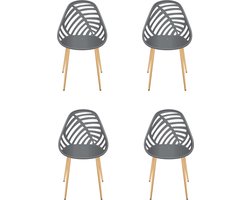 Home Deco Factory Almeria 4 stuks Comfortabele tuinstoelen - Grijs