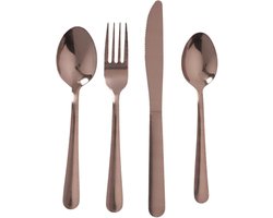 Home Deco Factory Bestekset - 16 delig - koper kleur - metaal - 4 personen