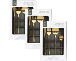 Home Deco Factory Bestekset 18 personen - 72 delig - goud - RVS - serviesset - bestek