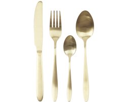 Home Deco Factory Bestekset Tableware Collection - 16 delig - goud - RVS - 4 personen