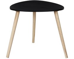 Home deco factory Bijzettafel Shelly - hout - zwart - D38 x H40 cm