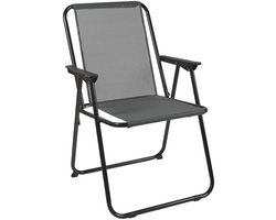 Home Deco Factory camping/strand stoel - aluminium - inklapbaar - grijs - L51 x B60 x H70 cm - klapstoelen