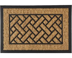 Home deco factory Deurmat Madrid - rechthoek - 40 x 60 cm - borstelmat - kokosvezel en rubber