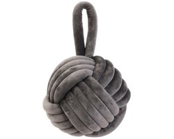 Home deco factory deurstop knoop - grijs - 1,15 kg - decoratie deurstopper