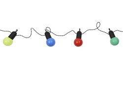 Home Deco Factory Feestverlichting lichtsnoer - 20 LED lampen - gekleurd - 1070 cm - buiten - tuinverlichting