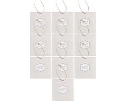 Home deco factory Geurzakje - 10x - linnen geur - beige - papier - geurzakjes - voor kledingkast